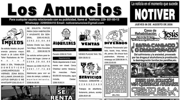 LOS ANUNCIOS, AVISOS Y DEMÁS! - JUEVES, 6 DE AGOSTO 2026...