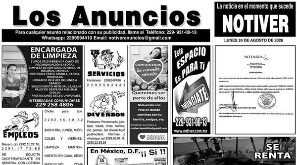 ...LOS ANUNCIOS, AVISOS Y DEMÁS! - LUNES, 24 DE AGOSTO 2026