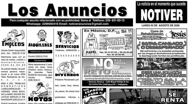 LOS ANUNCIOS, AVISOS Y DEMÁS! - LUNES, 3 DE AGOSTO 2026...