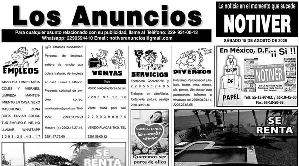 ...LOS ANUNCIOS, AVISOS Y DEMÁS! - SÁBADO, 15 DE AGOSTO 2026