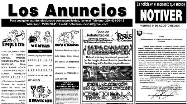 ...LOS ANUNCIOS, AVISOS Y DEMÁS! - VIERNES, 14 DE AGOSTO 2026