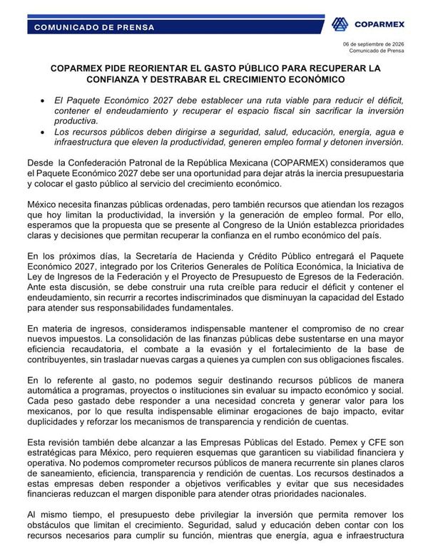 ¡NO MÁS IMPUESTOS! - COPARMEX