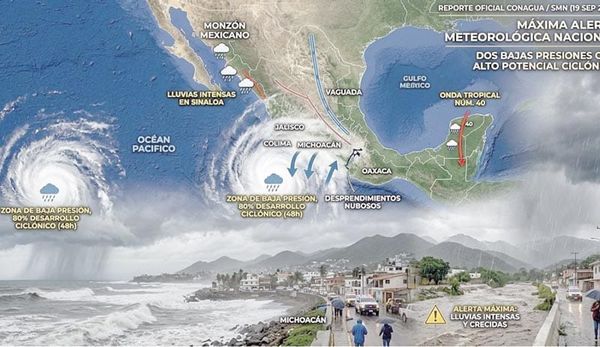 ¡ACECHAN DOS ZONAS DE BAJA PRESIÓN CON POTENCIAL CICLÓNICO!