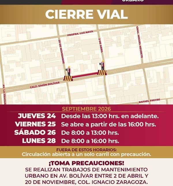 ¡CIERRE VIALES EN SIMÓN BOLÍVAR!