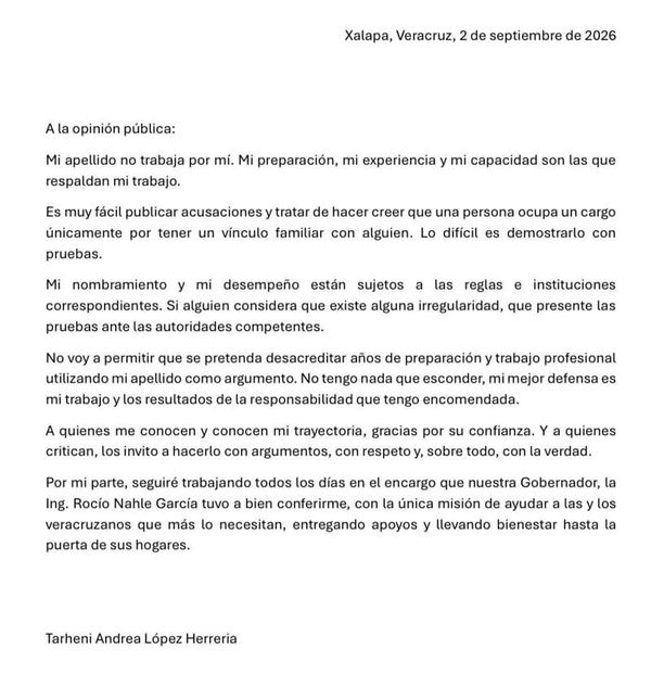 ¡Y MANDA CARTA! - SOBRINA DE AMLO