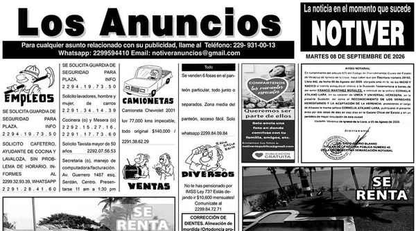 ...LOS ANUNCIOS, AVISOS Y DEMÁS! - MARTES, 8 DE SEPTIEMBRE 2026