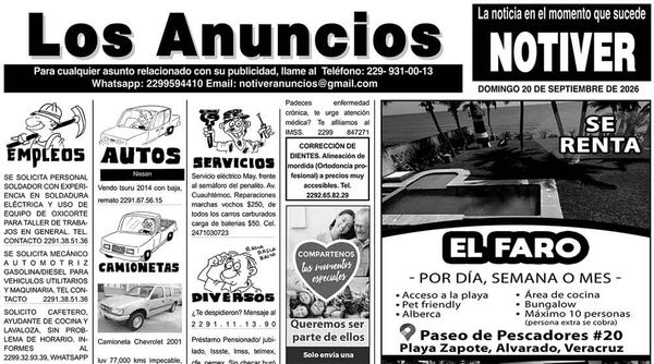 ...LOS ANUNCIOS, AVISOS Y DEMÁS! - DOMINGO, 20 DE SEPTIEMBRE 2026