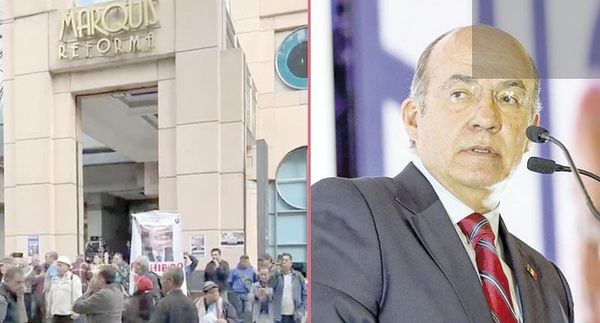 ¡EX TRABAJADORES DE LUZ FUERZA PROTESTAN CONTRA CALDERÓN!