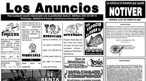 ...LOS ANUNCIOS, AVISOS Y DEMÁS! - VIERNES, 16 DE OCTUBRE 2026