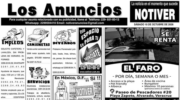 ...LOS ANUNCIOS, AVISOS Y DEMÁS! - SÁBADO, 10 DE OCTUBRE 2026