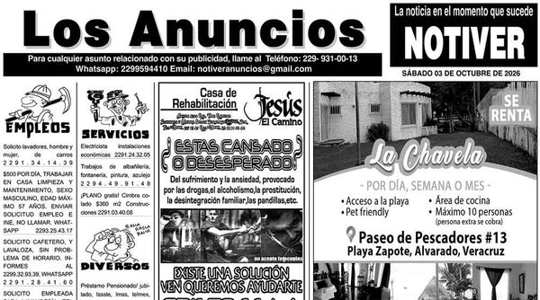 ...LOS ANUNCIOS, AVISOS Y DEMÁS! - SÁBADO, 03 DE OCTUBRE 2026