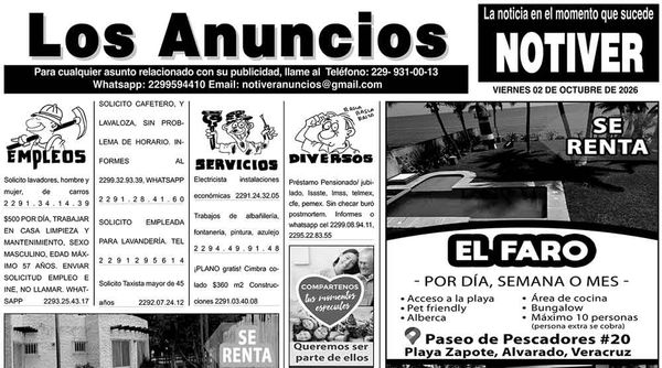 ...LOS ANUNCIOS, AVISOS Y DEMÁS! - VIERNES, 02 DE OCTUBRE 2026