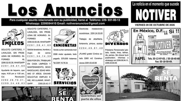 ...LOS ANUNCIOS, AVISOS Y DEMÁS! - VIERNES, 09 DE OCTUBRE 2026