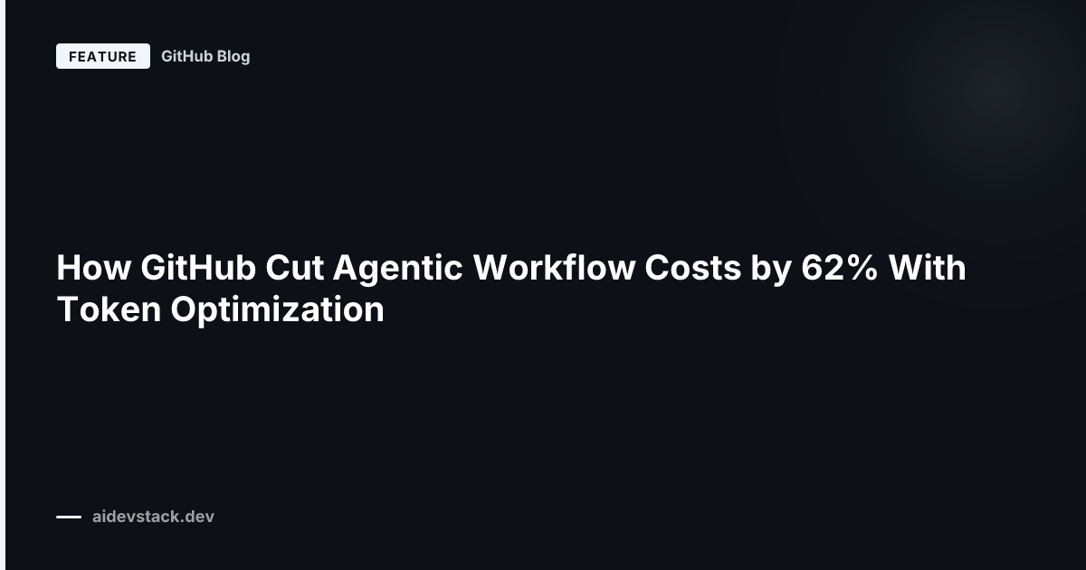 How GitHub Cut Agentic Workflow Costs by 62% With Token Optimization