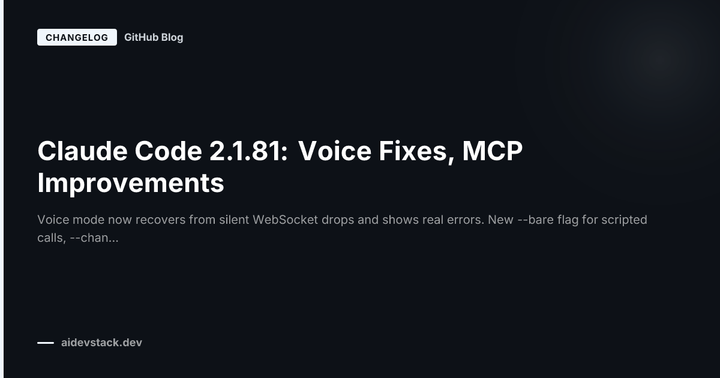 Claude Code 2.1.81: Voice Fixes, MCP Improvements