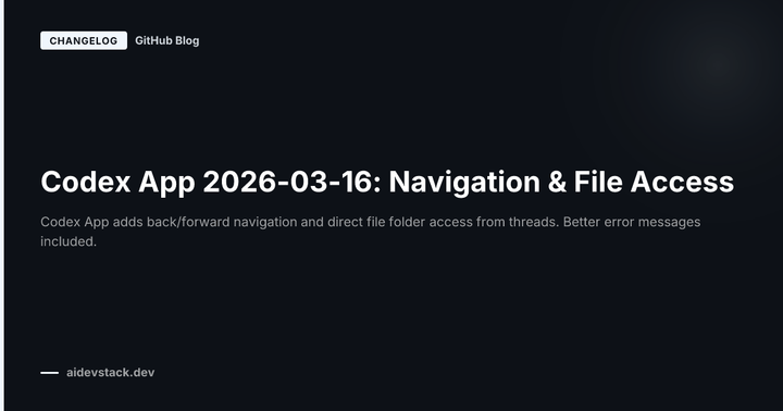 Codex App 2026-03-16: Navigation & File Access