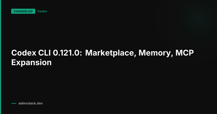 Codex CLI 0.121.0: Marketplace, Memory, MCP Expansion