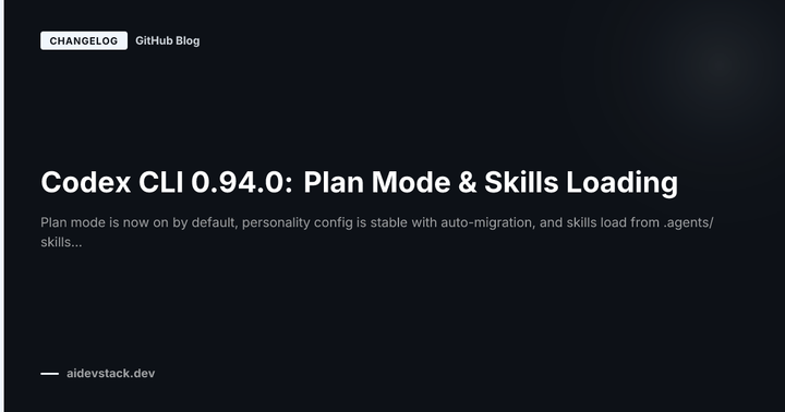 Codex CLI 0.94.0: Plan Mode & Skills Loading