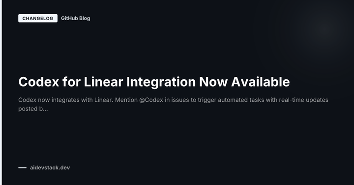 Codex for Linear Integration Now Available