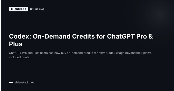 Codex: On-Demand Credits for ChatGPT Pro & Plus