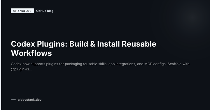 Codex Plugins: Build & Install Reusable Workflows