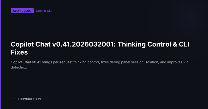 Copilot Chat v0.41.2026032001: Thinking Control & CLI Fixes