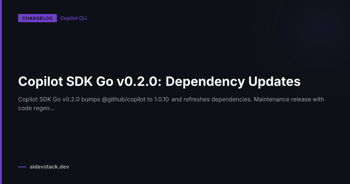 Copilot SDK Go v0.2.0: Dependency Updates