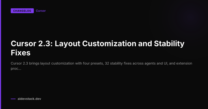 Cursor 2.3: Layout Customization and Stability Fixes