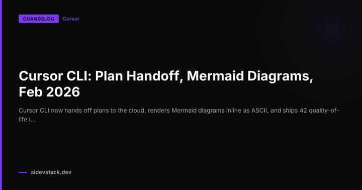 Cursor CLI: Plan Handoff, Mermaid Diagrams, Feb 2026