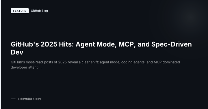 GitHub's 2025 Hits: Agent Mode, MCP, and Spec-Driven Dev