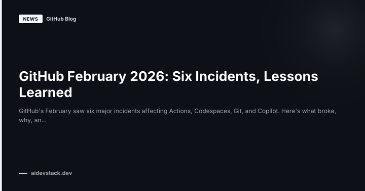 GitHub February 2026: Six Incidents, Lessons Learned