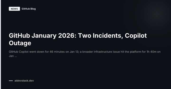 GitHub January 2026: Two Incidents, Copilot Outage