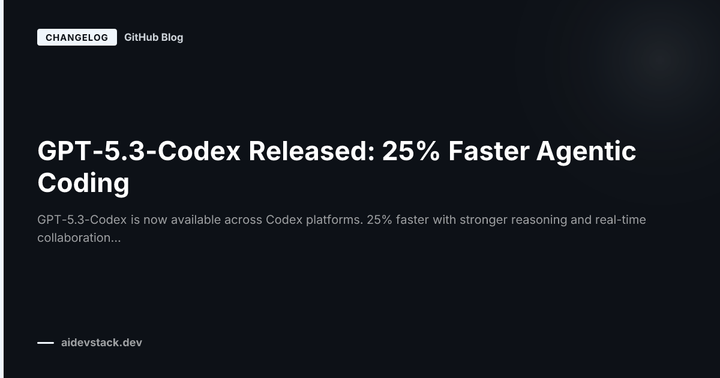 GPT-5.3-Codex Released: 25% Faster Agentic Coding