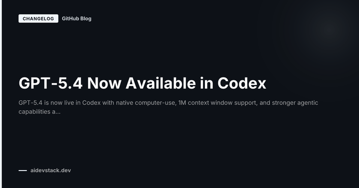 GPT-5.4 Now Available in Codex