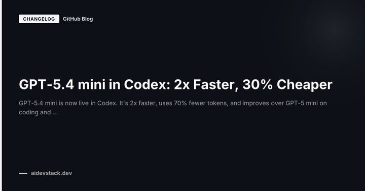 GPT-5.4 mini in Codex: 2x Faster, 30% Cheaper