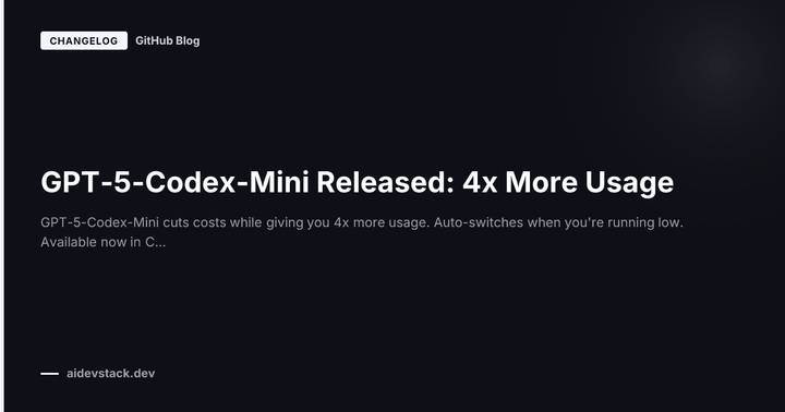 GPT-5-Codex-Mini Released: 4x More Usage