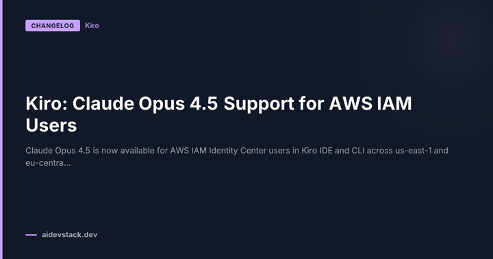 Kiro: Claude Opus 4.5 Support for AWS IAM Users