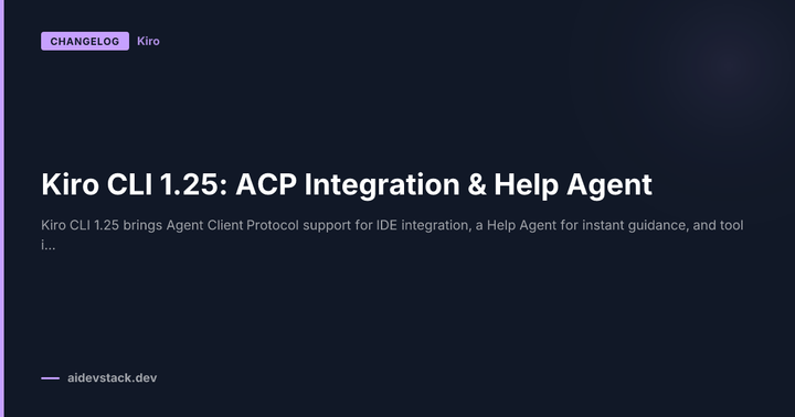 Kiro CLI 1.25: ACP Integration & Help Agent