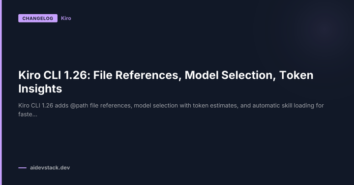 Kiro CLI 1.26: File References, Model Selection, Token Insights