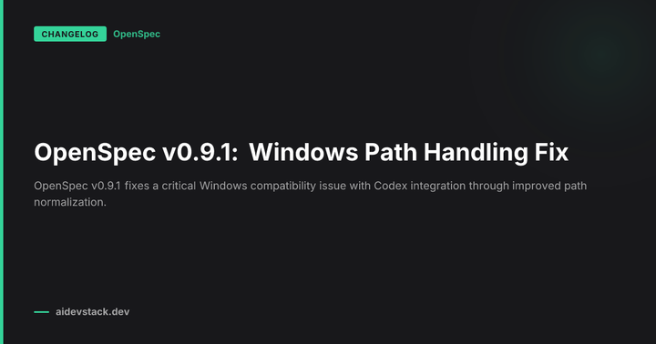 OpenSpec v0.9.1: Windows Path Handling Fix