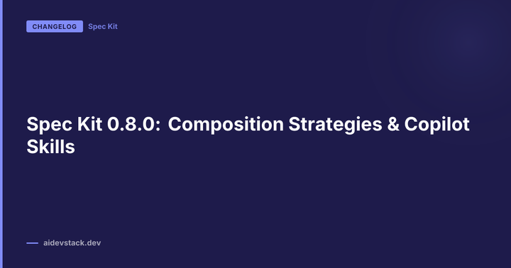 Spec Kit 0.8.0: Composition Strategies & Copilot Skills