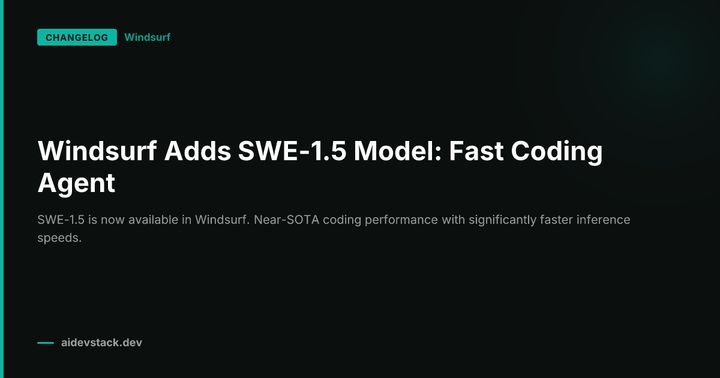 Windsurf Adds SWE-1.5 Model: Fast Coding Agent