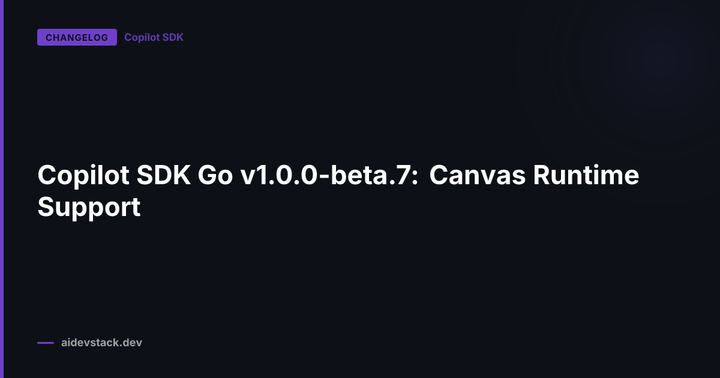 Copilot SDK Go v1.0.0-beta.7: Canvas Runtime Support