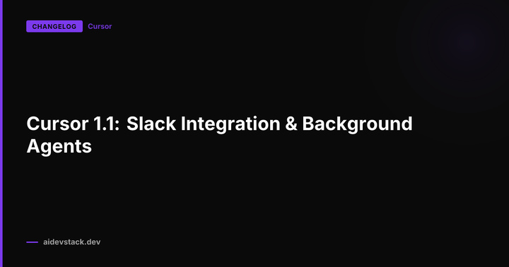 Cursor 1.1: Slack Integration & Background Agents