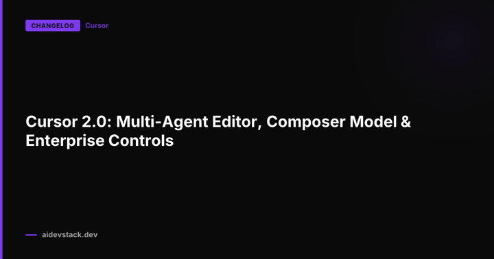 Cursor 2.0: Multi-Agent Editor, Composer Model & Enterprise Controls
