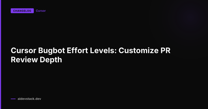 Cursor Bugbot Effort Levels: Customize PR Review Depth