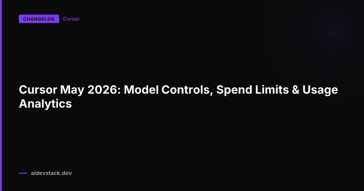 Cursor May 2026: Model Controls, Spend Limits & Usage Analytics