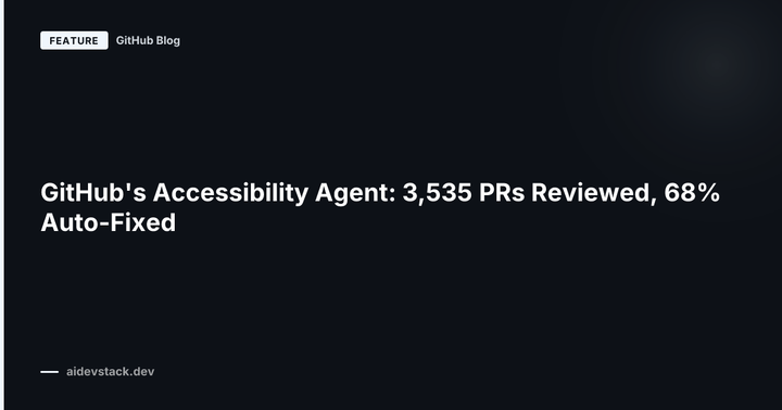 GitHub's Accessibility Agent: 3,535 PRs Reviewed, 68% Auto-Fixed