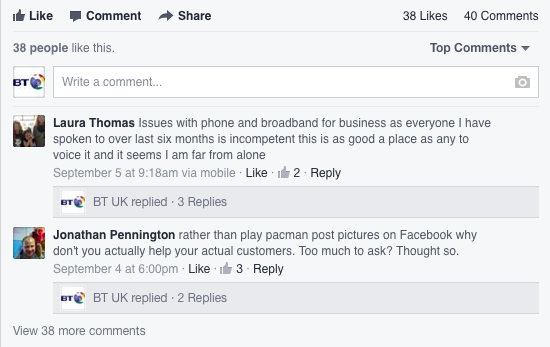 bt post on facebook insight