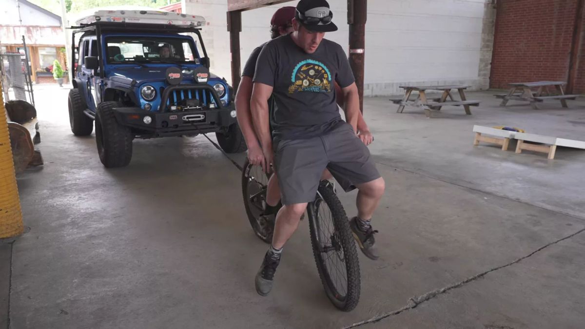 LOW geared bike can tow and climb like a beast!